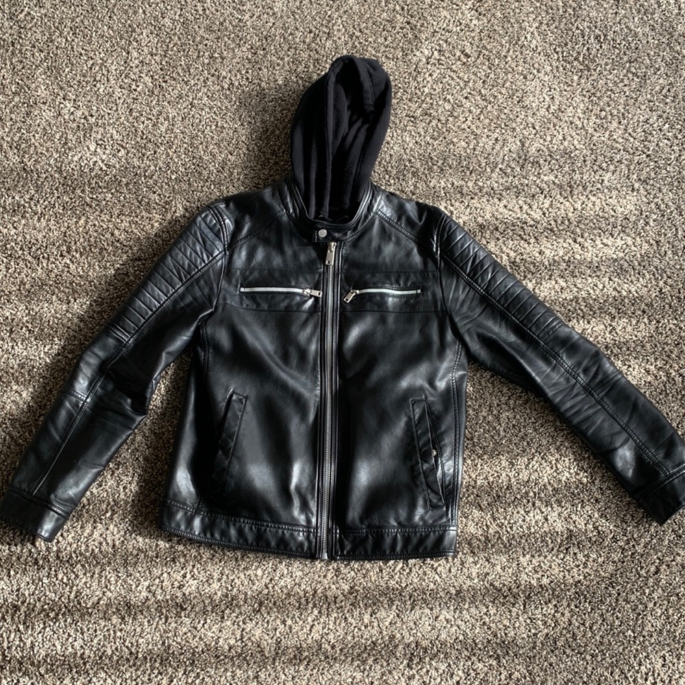 Black Leather Moto Jacket